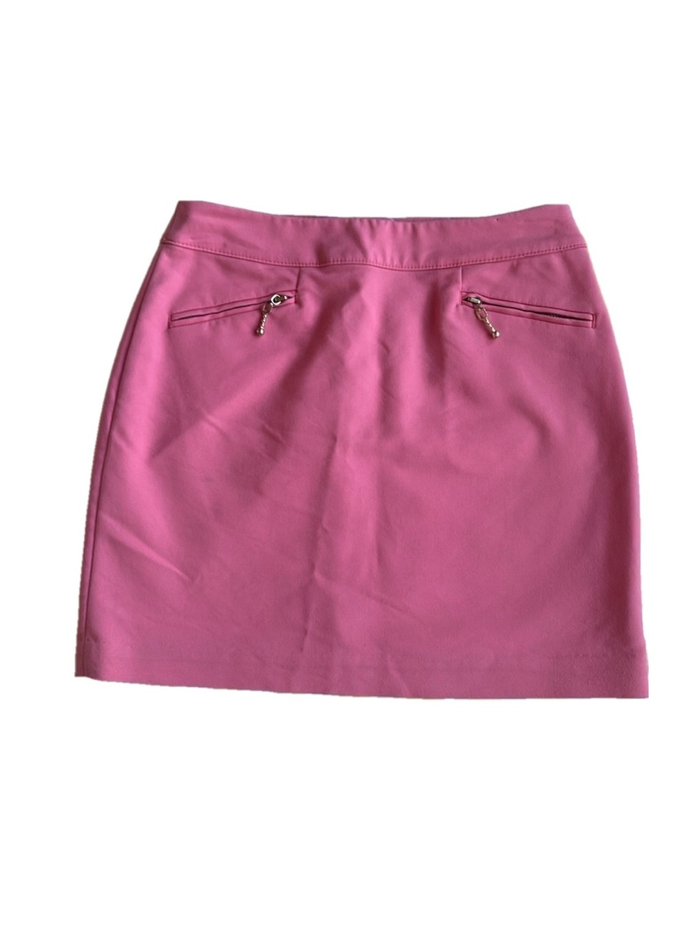 H&M pink mini skirt with gold tone zipper pockets